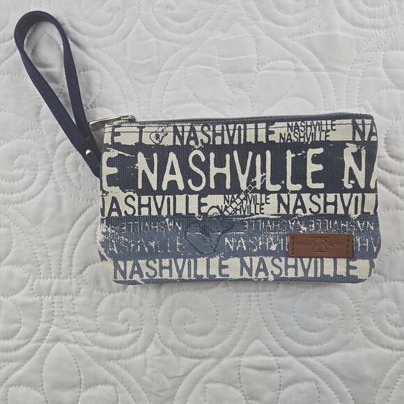 Robin Ruth Handbags - Robin Ruth Nashville Wristlet Zip Pouch Canvas Travel Wallet